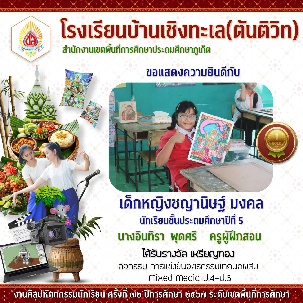 งานศิลปหัตถกรรมนักเรียนระดับเขตพื้นที่การศึกษา ครั้งที่ 72 ปีการศึกษา 2567