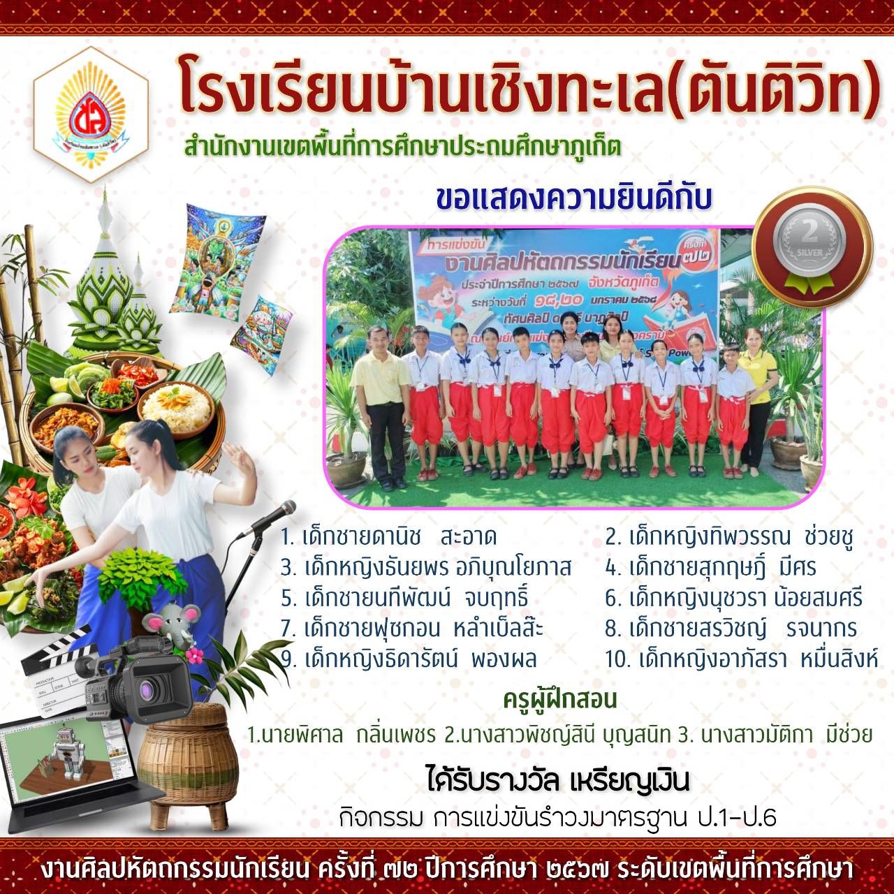 งานศิลปหัตถกรรมนักเรียนระดับเขตพื้นที่การศึกษา ครั้งที่ 72 ปีการศึกษา 2567